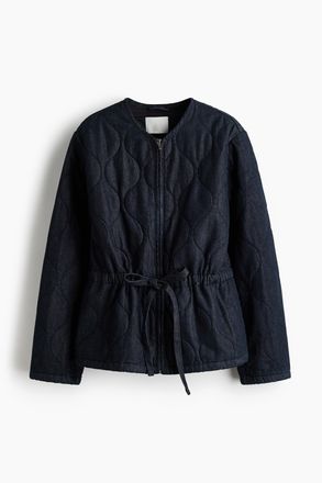 H&M Steppjacke aus Denim - Dunkles Denimblau