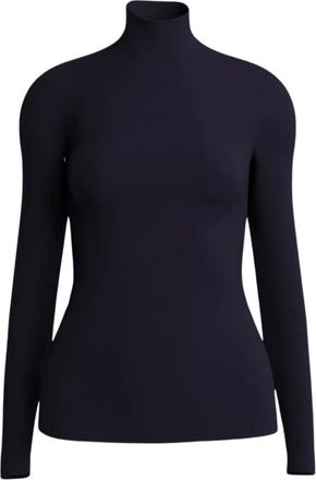 Wolford Top de Manga Larga con Cuello Alto - Tops - Mujer - Azul - XS