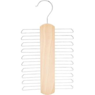 OEM Ganchos De Madera Para Corbata/cintur&oacute;n, 20 Ranuras, Color Madera Natural, 16 Cm, Juego De 2 - Crezuo