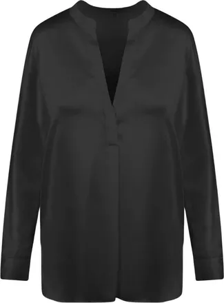Vince Silk V-neck Blouse - female - Vince - Blouses - Black - M - Blouses & Shirts