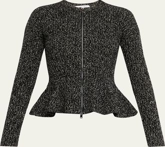 Max Mara Kim Cashmere Peplum Zip Cardigan
