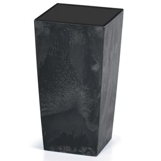 Deuba Macetero Alto Para Plantas Y Flores 26l 49l 91l Aspecto De Hormig&oacute;n Antracita Gris Macetero Grande Terraza Patio Antracita, 91 Litros - Deuba