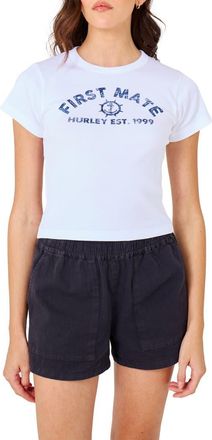 Hurley First Mate Baby Tee in White at Nordstrom Rack, Size X-Large