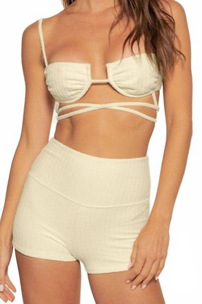 Montce Swim Simone Bikini Top In Buttercream Rib