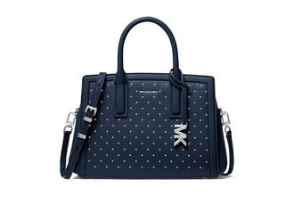Michael Kors Laila Small Satchel Satchel Womens Handbags Dress Blues, Polyester/Twill