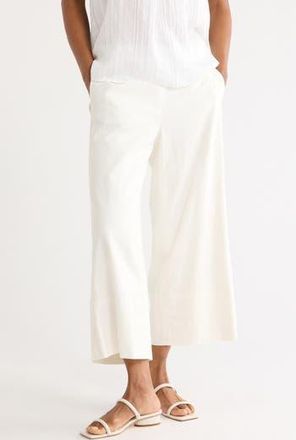 Vince Linen Blend Crop Wide Leg Pants in Off White at Nordstrom Rack, Size 14