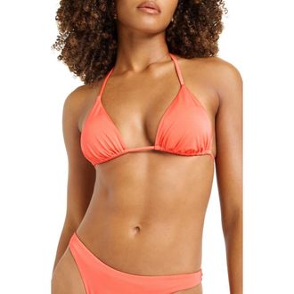 Vitamin A Gia Triangle Bikini Top in Coral at Nordstrom, Size X-Small
