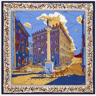 Ferragamo Womens Silk Scarf Beige Scarfs