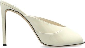 Jimmy Choo London Brigitte Mule 100 - Dames - Muiltjes - Beige - 38 1/2 EU - Leer - Schoenen