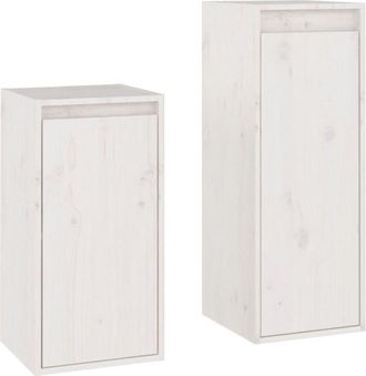 vidaXL TV Cabinets 2 pcs White Solid Wood Pine vidaXL