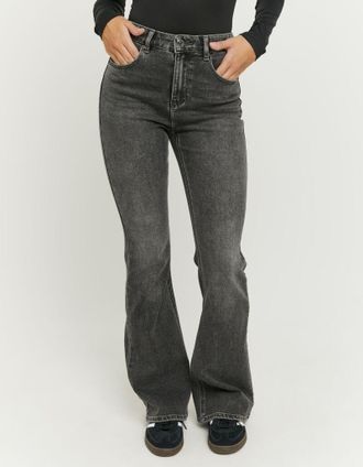 Tally Weijl Bootcut-Jeans TALLY WEIJL SPADEFLAME, Damen, Gr. 34, N-Gr, schwarz used wash, Denim/Jeans, Obermaterial: 98% Baumwolle, 2% Elasthan, Abriebeffekte, bo