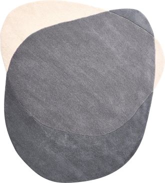 Beliani Alfombra Decorativa De Lana De Forma Irregular Sala De Estar 160 X 160 Cm Gris Mysuru