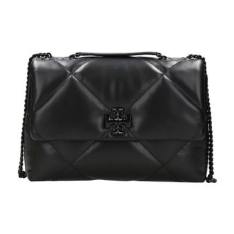 Tory Burch Tassen, Dames, Zwart, ONE Size, Leer, Zwarte Nappa Gewatteerde Schoudertas