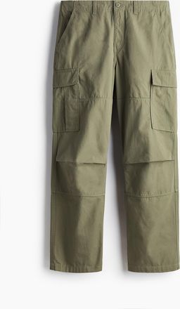 H&M Cargohose aus Baumwolle in Relaxed Fit - Green