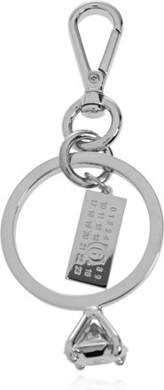Maison Margiela Accessoires, unisex, Grijs, ONE Size, Gepolijste Palladium Clip Sleutelhanger