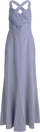 Ralph Lauren Gestreepte Maxi Jurk - Dames - Avondkleed - Blauw - S - Polyester - Kleedjes