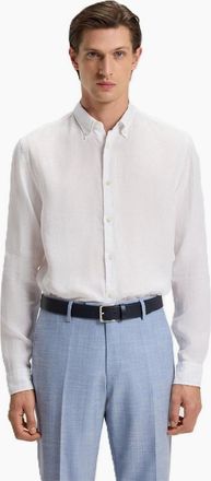 HUGO BOSS Mens Liam Collared Button Down Long Sleeve Shirt - White - Size: 40/Regular