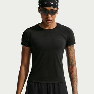 Nike Womens Lab | Running Wool-Blend Short-Sleeve Top in Black | IO7850-010