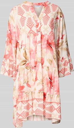 Zabaione Minikleid aus Viskose im Stufen-Loook in Apricot, Größe XXL