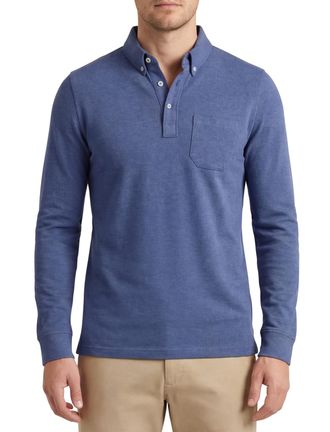 Scotland Blue poloshirt normale fit effen blauw