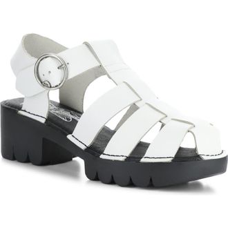 FLY London Emme Platform Fisherman Sandal in 009 Off White Bridle at Nordstrom Rack, Size 10-10.5Us / 41Eu