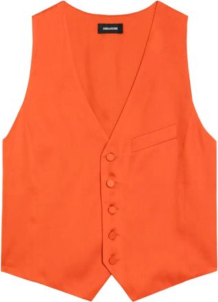 Zadig&Voltaire Gilet Emaus con scollo a V - Arancione