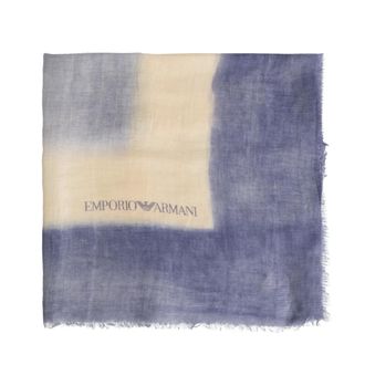 Emporio Armani Scarves, female, Blue, Size: ONE SIZE Brushed Modal Blend Foulard