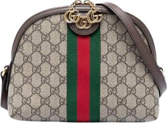 Gucci Pre-owned Ophidia Crossbody Bag - Dames - Vintage Schoudertas - Beige - ONE Size - Leer - Vintage
