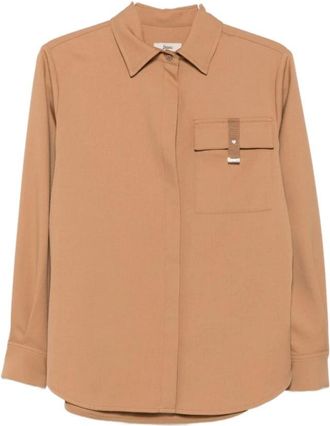 Herno Cm 000064D 12640 2157 - Dames - Overhemden - Bruin - S - Overhemden