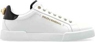 Dolce & Gabbana Schoenen, Dames, Wit, 40 EU, Leer, Portofino Sneakers