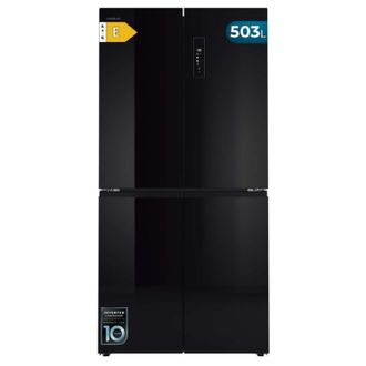 Cecotec Cecotec Frigor&iacute;fico 4 Puertas Cristal Negro Total No Frost Bolero Coolmarket 4d 503 Black Glass E, 503 Litros, Alto 177