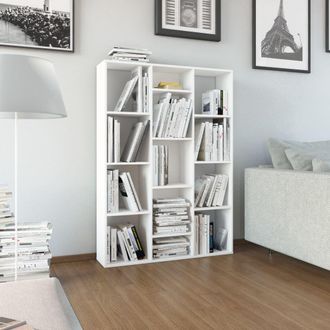 Berkfield Home Room Divider/Book Cabinet White 100x24x140 cm Engineered Wood | Size: 100 x 24 x 140 cm