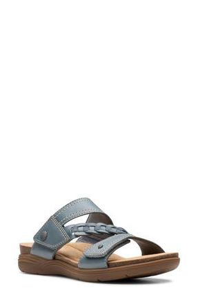 Clarks April Raelyn Slide Sandal in Blue Grey Lea at Nordstrom Rack, Size 6.5