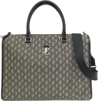 Jimmy Choo London gold Jacquard Leather Handbag (Pre-Owned)