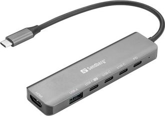 OEM Estaci&oacute;n De Acoplamiento Usb-c Sandberg 136-77, Color Gris