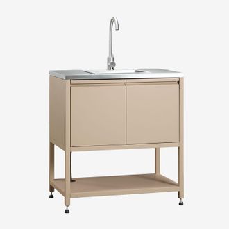 Sklum M&oacute;dulo De Almacenamiento Con Fregadero Para Cocina Modular De Exterior En Acero Savona Sklum
