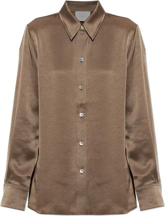 Citizens Of Humanity Tullah Satin Shirt - Dames - Overhemden - Bruin - S - Polyester - Overhemden