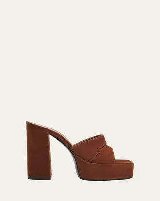 Giuseppe Zanotti 115mm Suede Platform Slide Sandals
