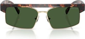 Michael Kors Saint Lucia 59mm Rectangular Sunglasses in Dark Tortoise /Green at Nordstrom