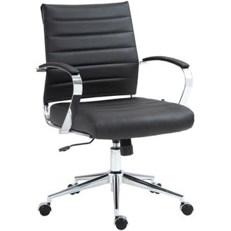 Clp Silla De Oficina Oakland Cuero Aut&eacute;ntico Negro