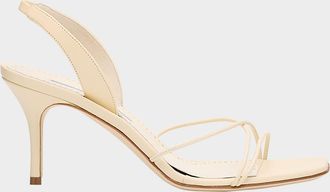 Manolo Blahnik Leather Strappy Slingback Sandals