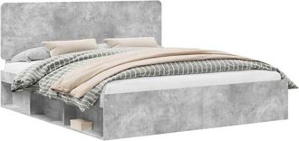 vidaXL Estructura De Cama Concreto 180 X 200 Cm Madera De Pino Macizo Vidaxl