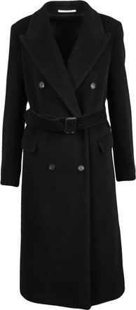 Tagliatore Angora Virgin Wool Double-Breasted Coat With Flap Pockets