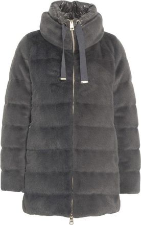 Herno Quilted Faux Fur Puffer Jacket