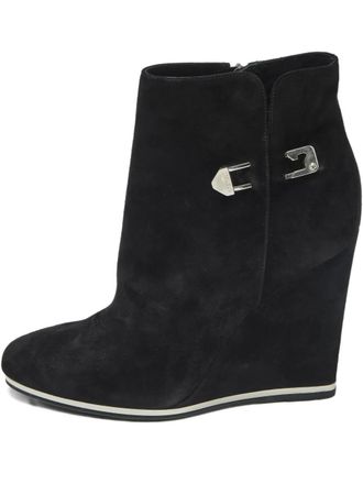 Le Silla wedge suede ankle boots - women - Calf Suede/Calf Leather/Rubber - 40 - Black