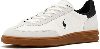 Polo Ralph Lauren Bedford Leather-Suede Sneakers Mens Shoes White/Black : 11.5 D - Medium, Leather/Suede