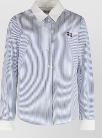 Miu Miu embroidered cotton shirt