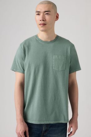 Levi's Essential Pocket Tee - Uomo - XL - Verde / Garment Dye Stormy Sea