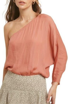 Wishlist One-Shoulder Satin Top in Ginger at Nordstrom Rack, Size Medium