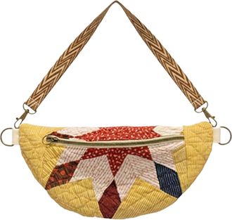 Generic Small Sling Bag,Handmade Quilted Storage Pouch,Vintage Inspired Fabric Sling Bag | for Daily Outdoor Climbing Cycling Fishing Sports Camping Travel Me